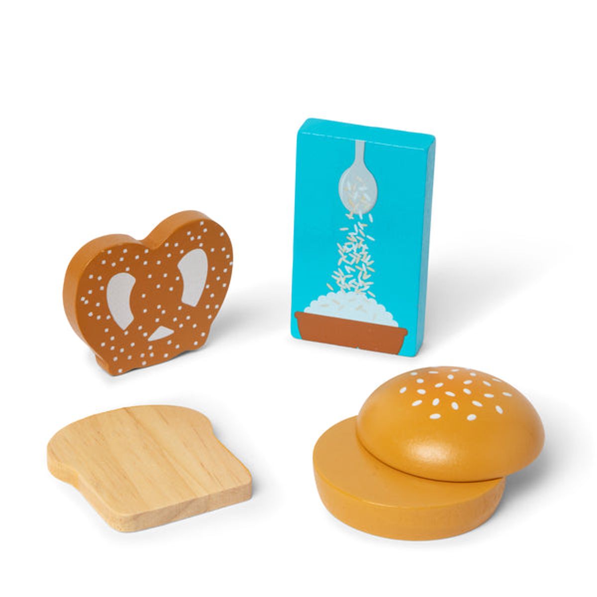 MELISSA & DOUG - Grupo de comida carbohidratos 5 piezas de madera