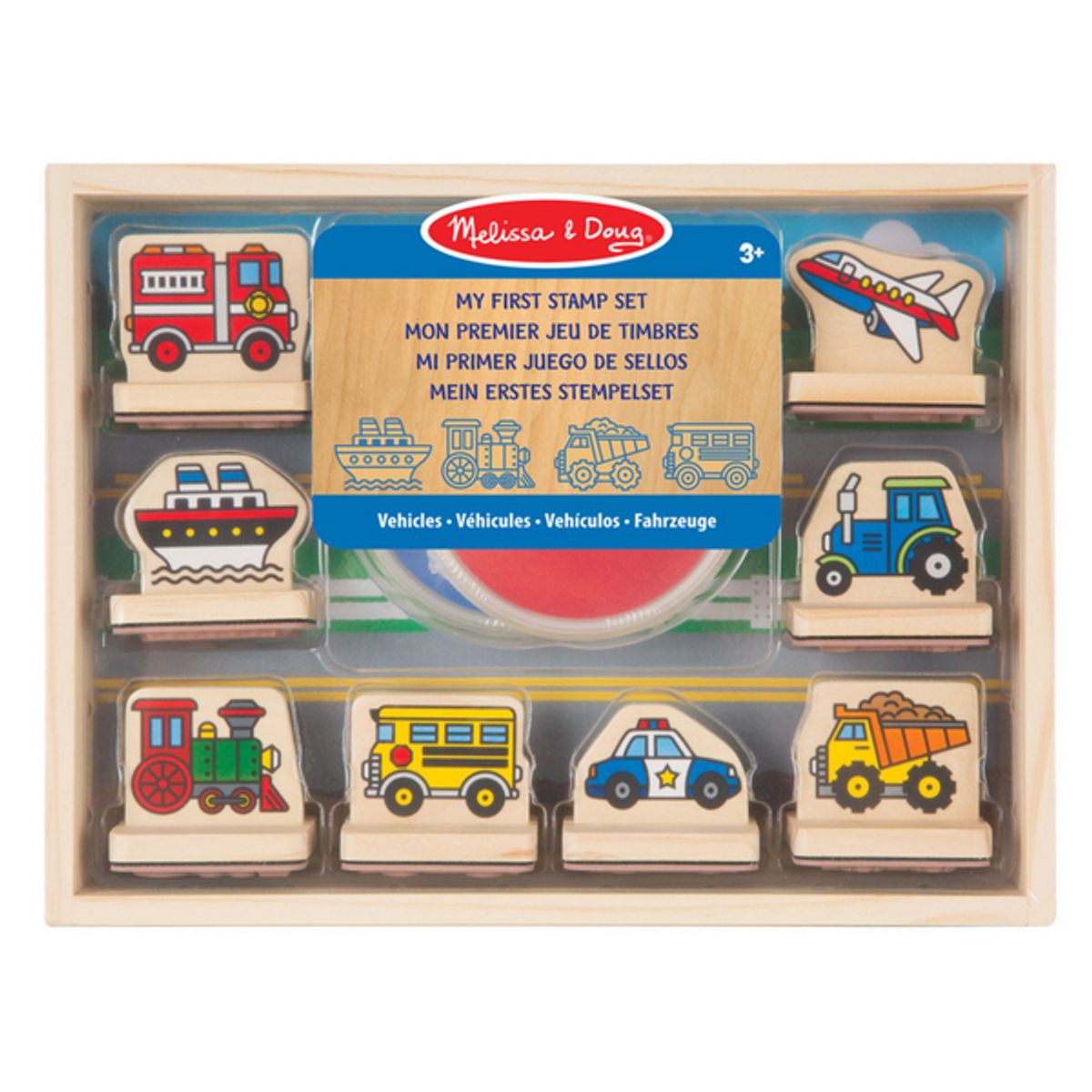 MELISSA & DOUG - Sellos de madera jumbo vehículos