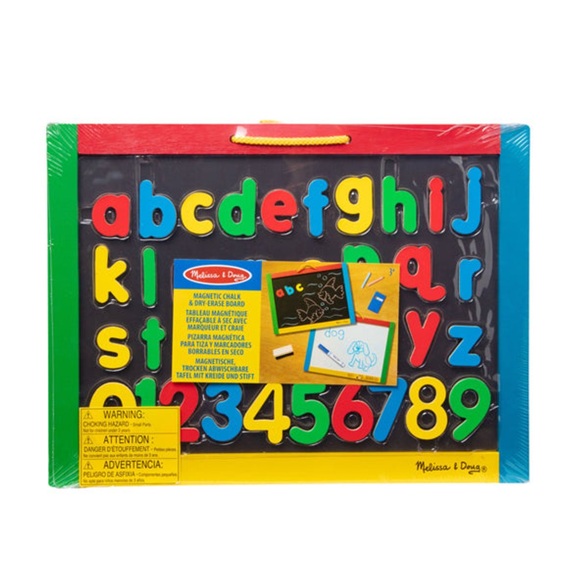 MELISSA & DOUG - Pizarra pequeña magnética de tiza con accesorios