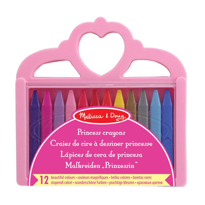 MELISSA & DOUG - Set de crayones de cera princesas 12 unidades