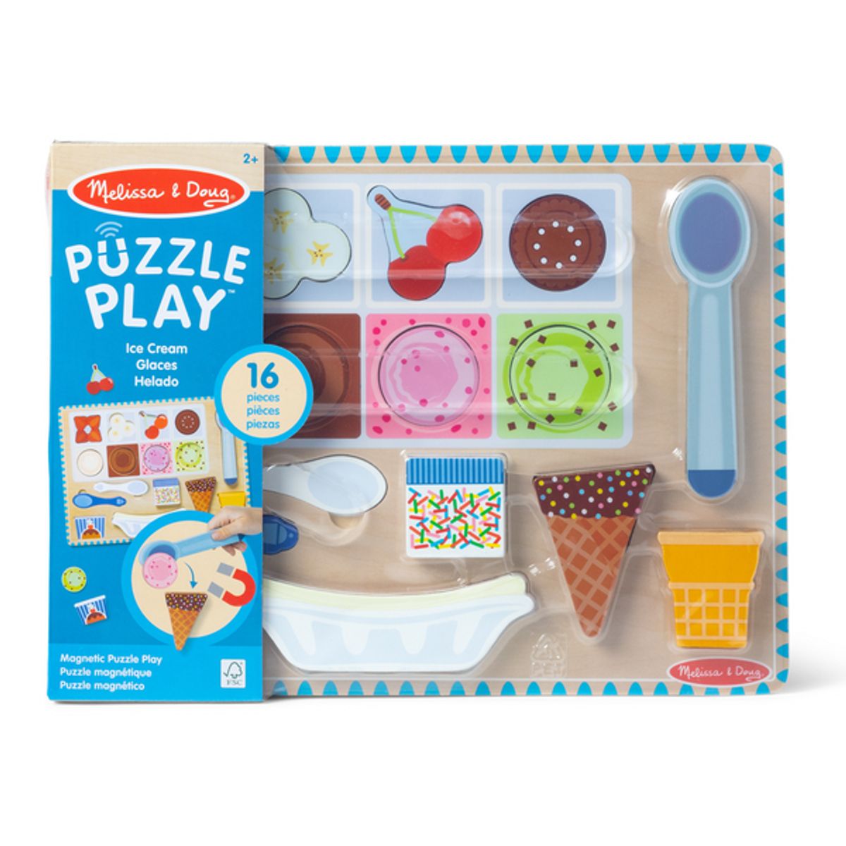MELISSA & DOUG - Rompecabezas encaje magnético de madera heladería