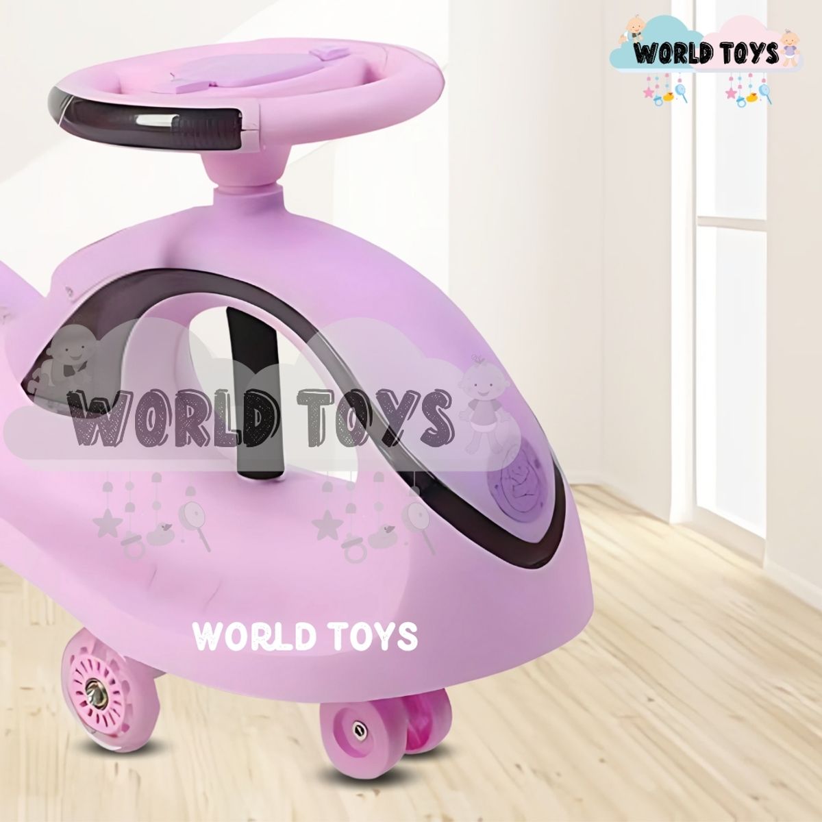 Baby - Correpasillo Twist Car con Luces «WHALL» de Lujo Pink