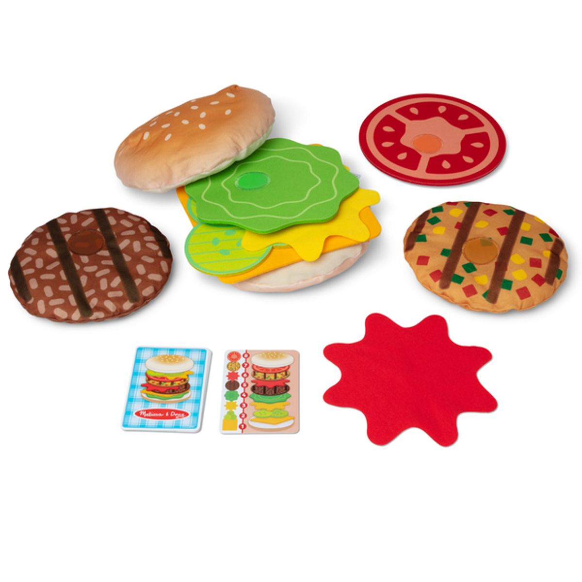 MELISSA & DOUG - Juego apila la hamburguesa gigante 21 piezas