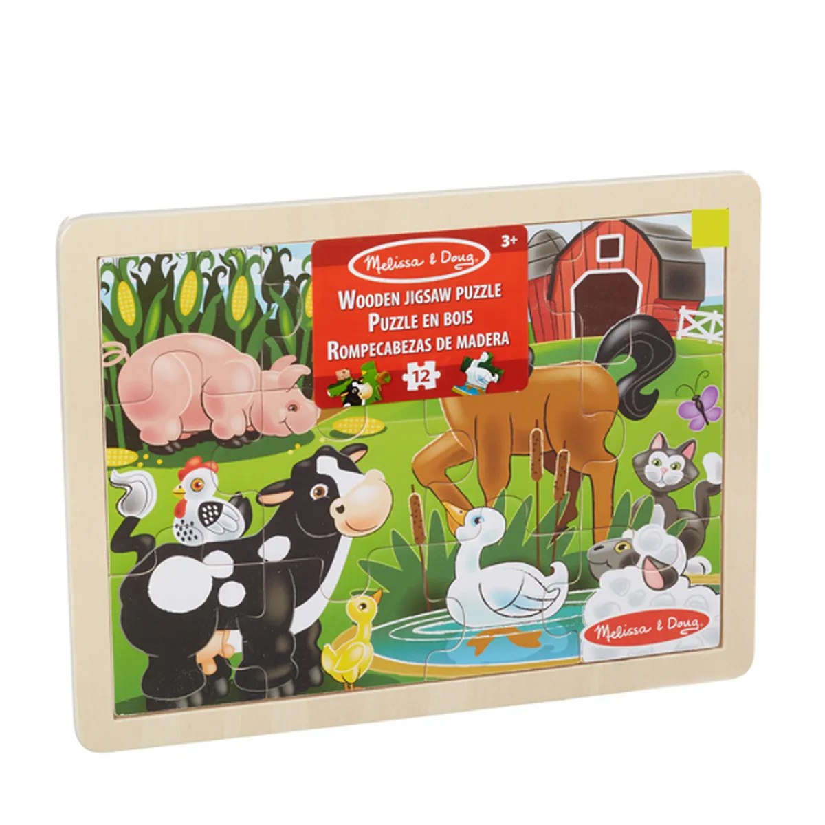 MELISSA & DOUG - Rompecabezas 12 piezas de madera granja