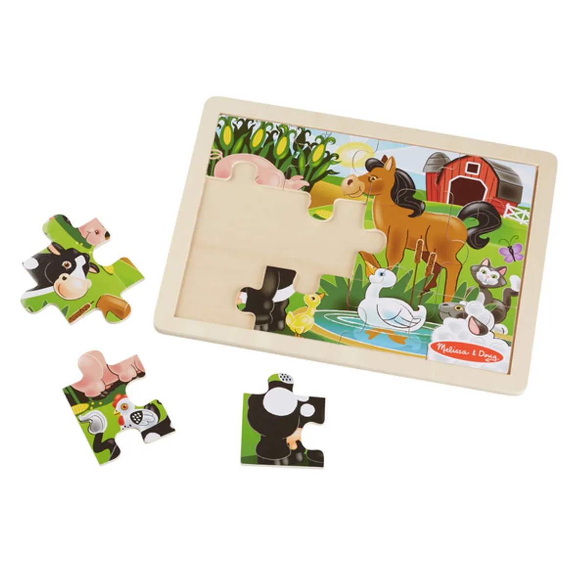 MELISSA & DOUG - Rompecabezas 12 piezas de madera granja