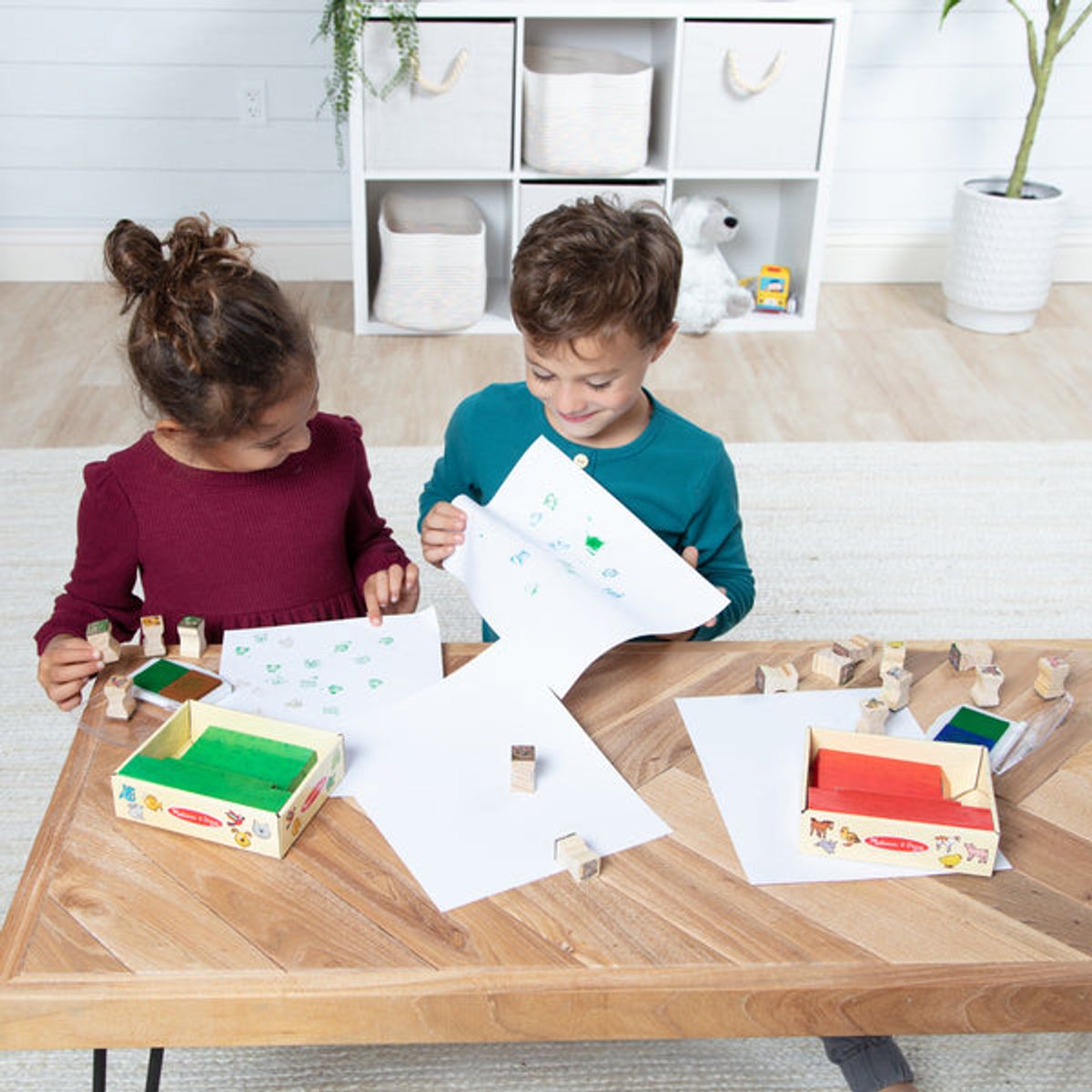 MELISSA & DOUG - Sellos pequeños de madera modelo granja