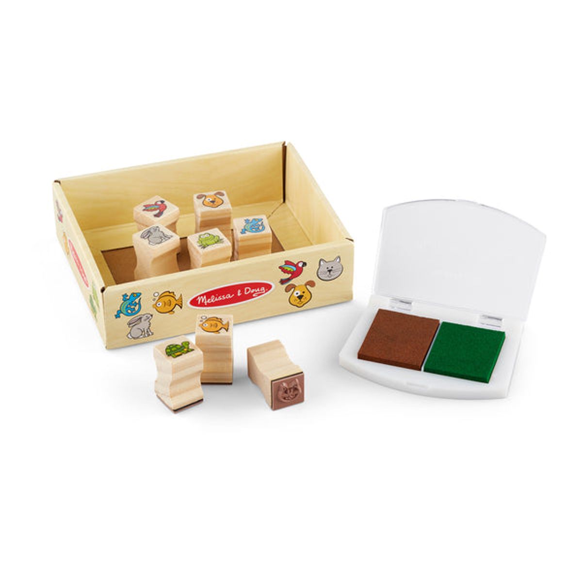 MELISSA & DOUG - Sellos pequeños de madera modelo mascotas