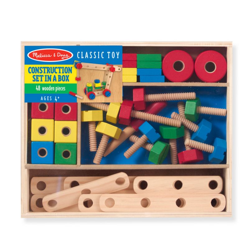 MELISSA & DOUG - Set de construcción de madera en caja