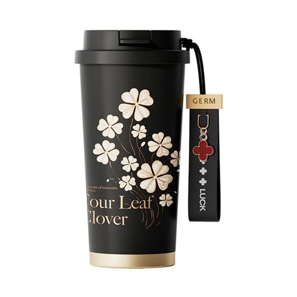 GERM - Vaso Térmico Germ Clover Negro Diseño Elegante 500 ml