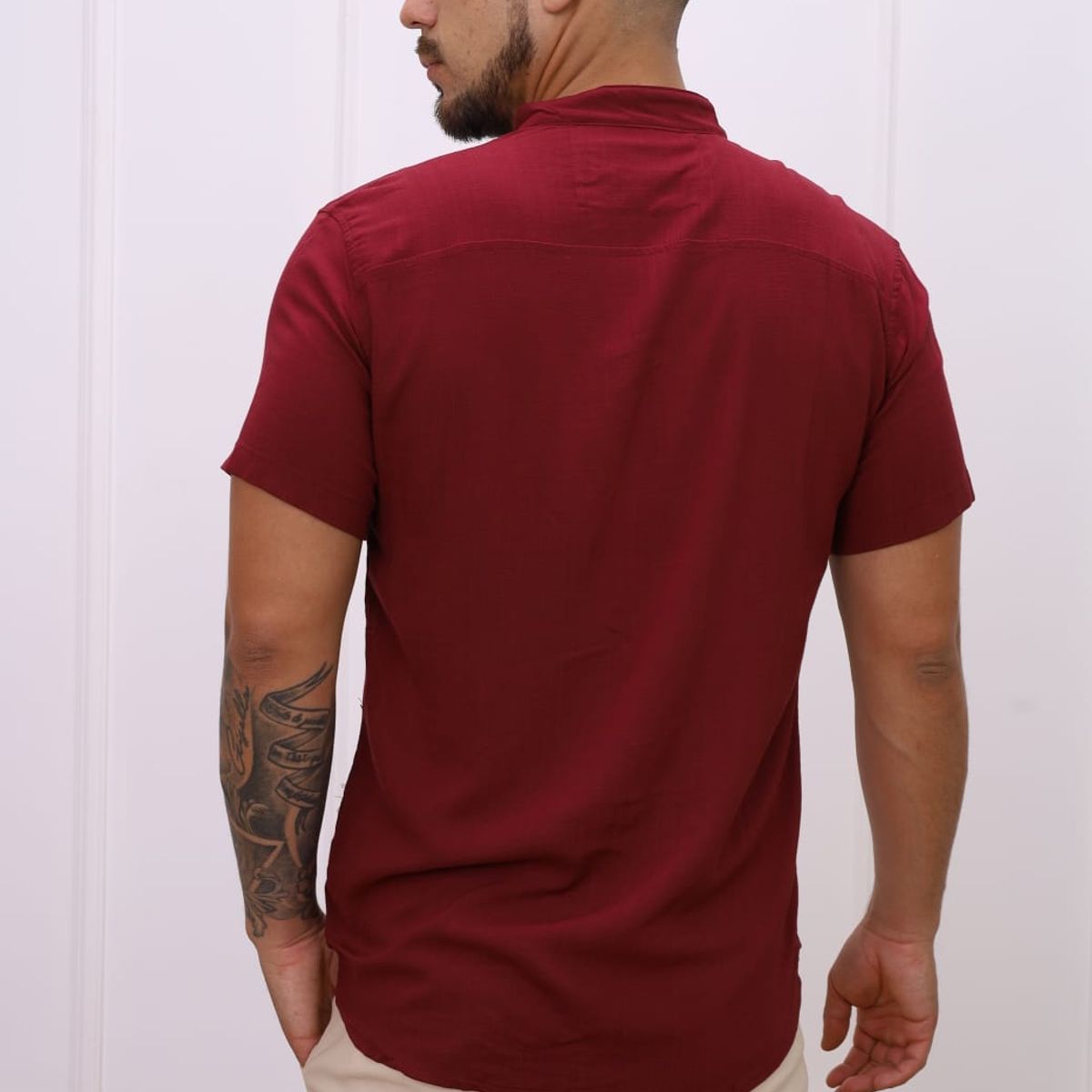 DM DEXMEN - Camisa Dexmen Neru Lino Guinda Promoción