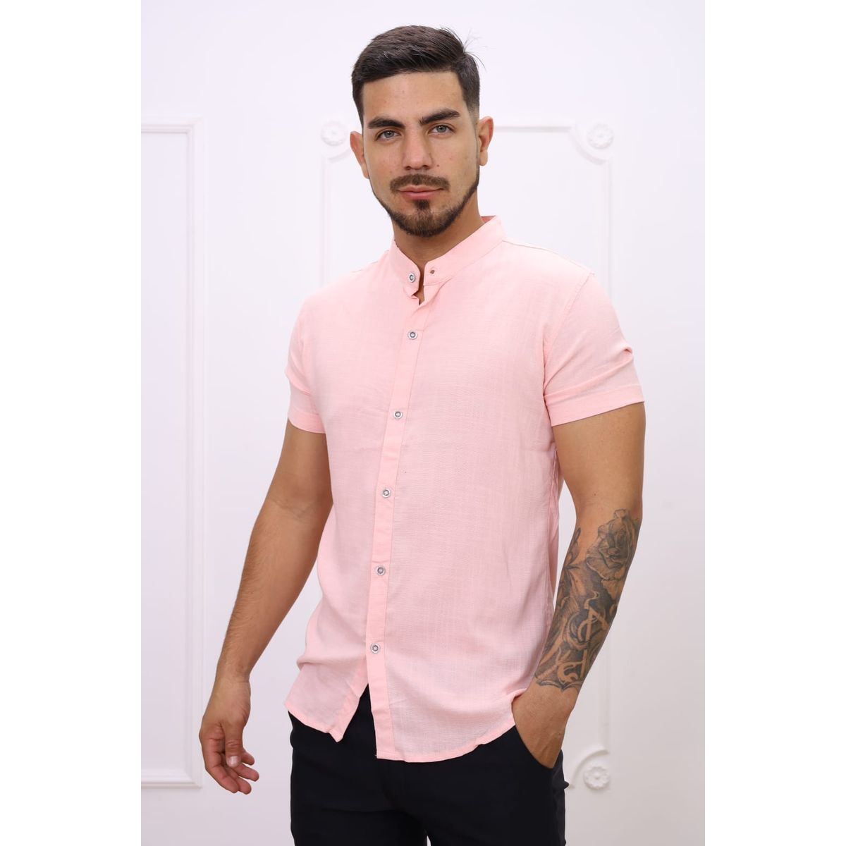 DM DEXMEN - Camisa Dexmen Neru Lino Palo Rosa Promoción