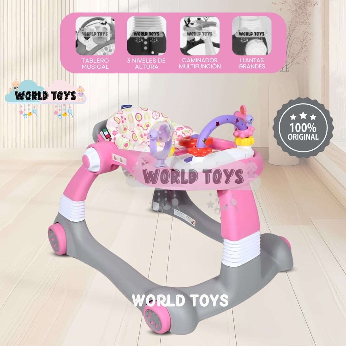 BABY - Andador Musical «BILON II» Edición Limitada Pink