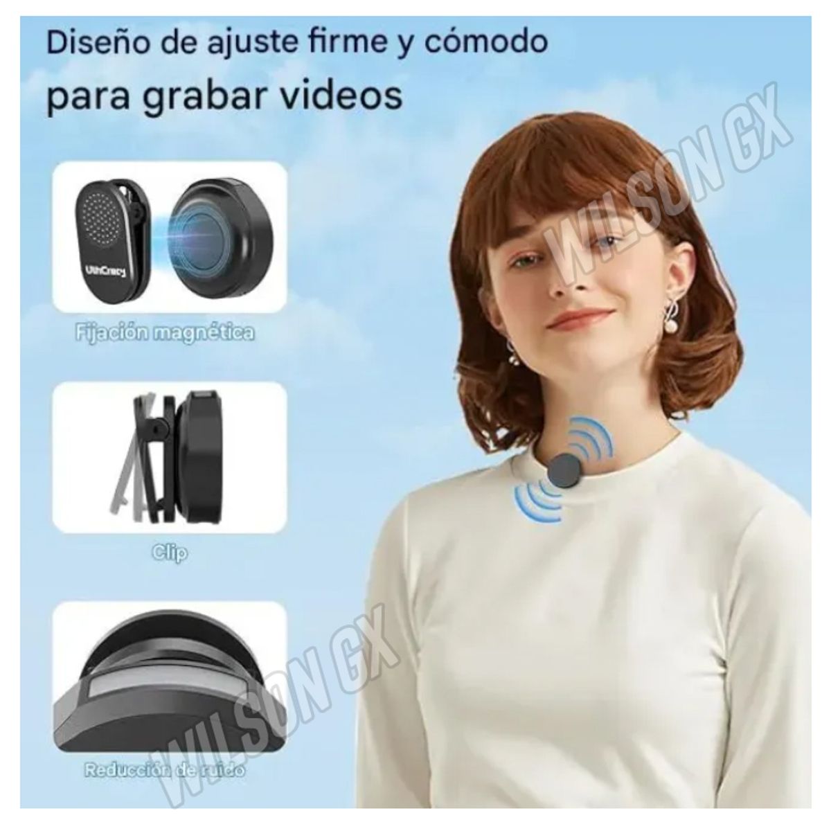 GENERICO - Micrófono Inalámbrico Usb-c con Cargador y ANC 40 Horas 2 TX + 1 RX