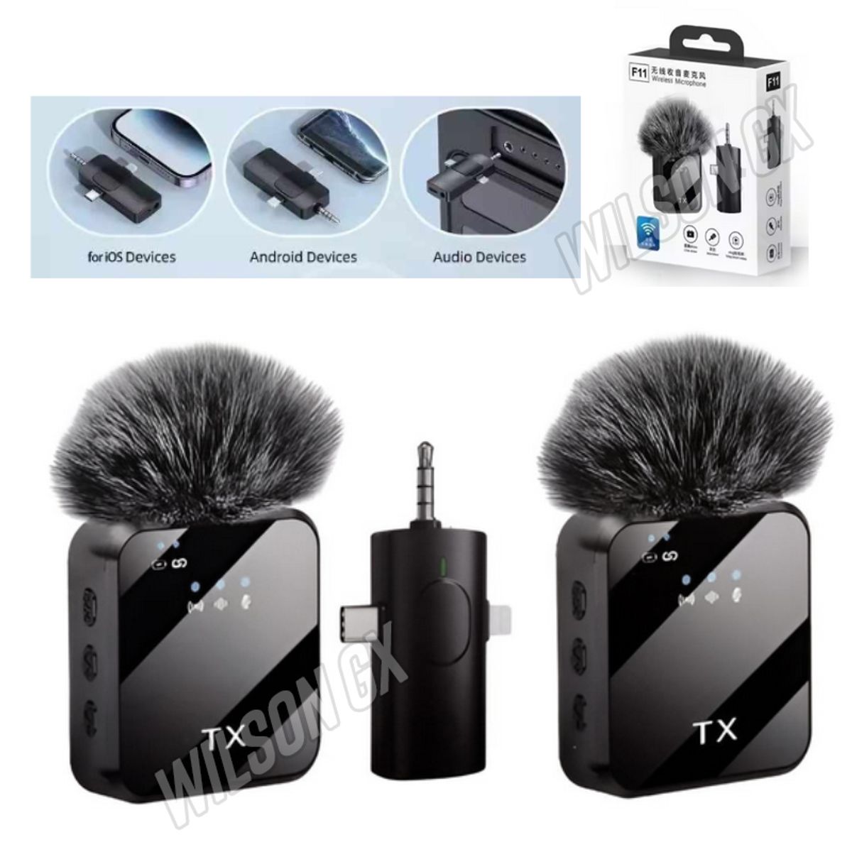 GENERICO - Microfono solapero doble USB-C Lightning y Auxiliar Iphone Android