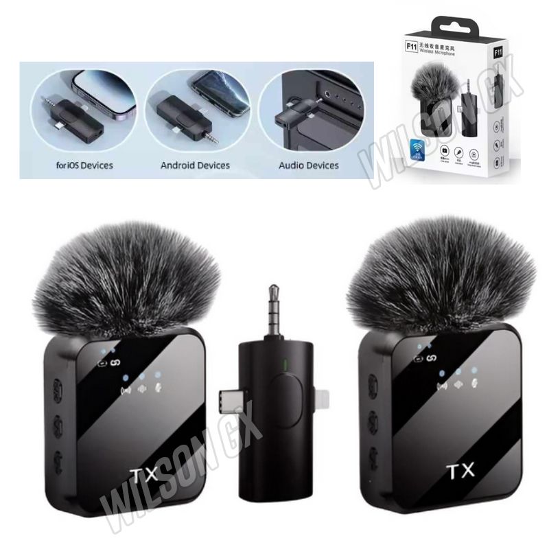 GENERICO - Microfono solapero doble USB-C Lightning y Auxiliar Iphone Android