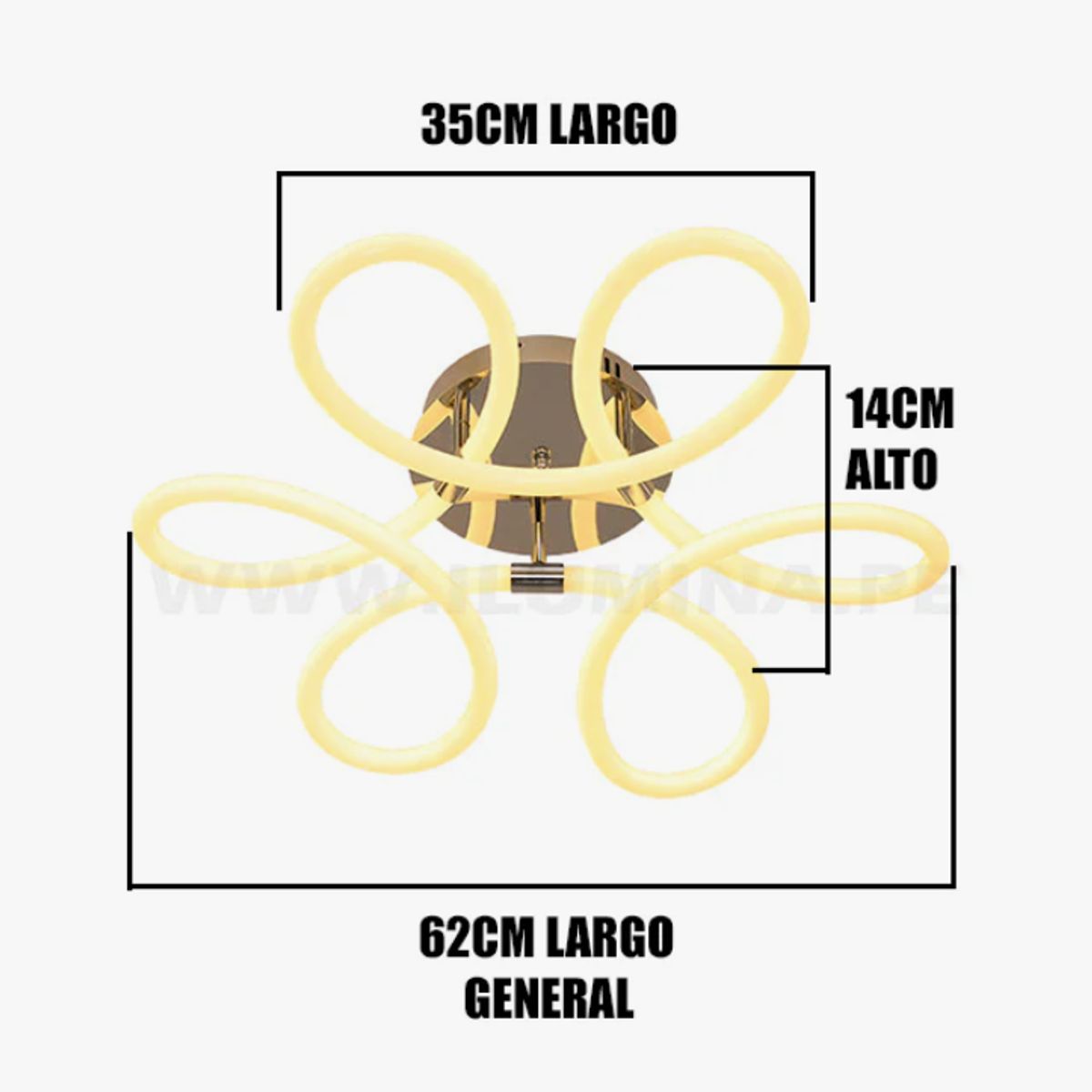 GENERICO - Lámpara de Techo 65W Led 3 en 1 Black