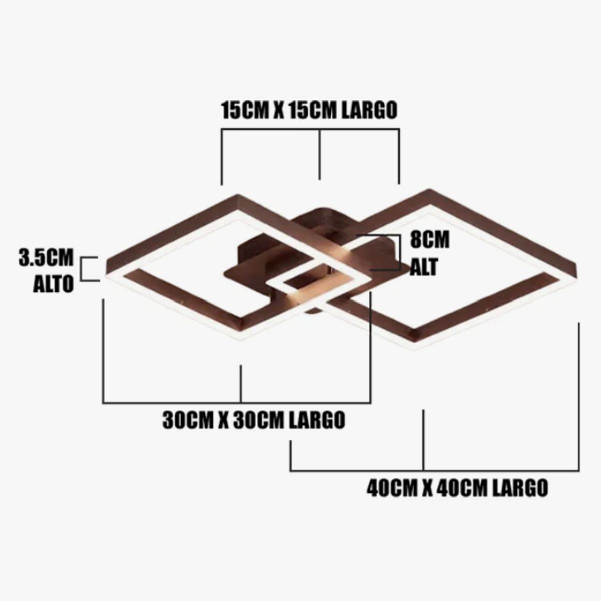 GENERICO - Lámpara de Techo 56W Led 3 en 1 Coffee