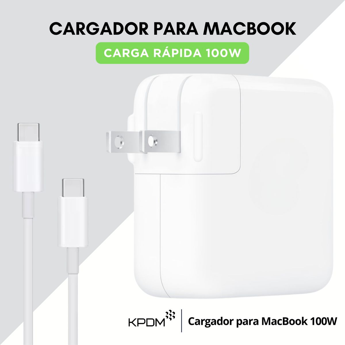 GENERICO - Cargador 100W para MacBook - Carga rápida USB-C