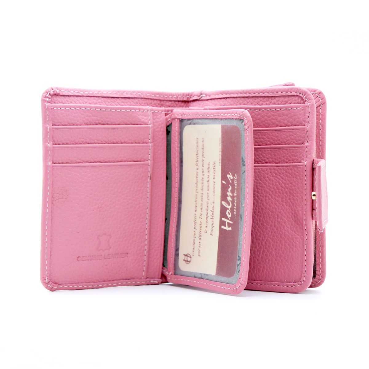 HOLM'S - BILLETERA HOLMS CUERO B161 DAMA ROSADO