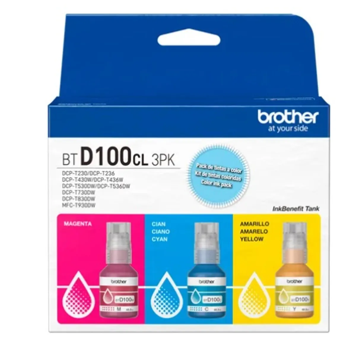 BROTHER - Kit De Tintas Brother Btd100cl 3pk + Btd100bk T530 T730 T930