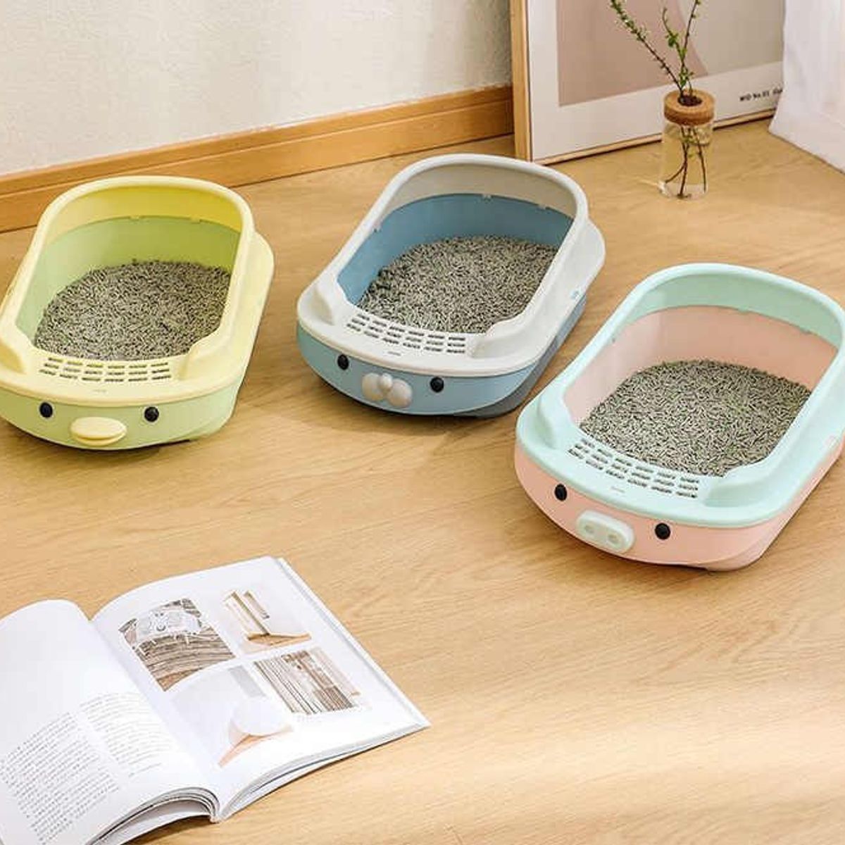 GENERICO - ARENERO SEMICERRADO PARA GATOS AZUL