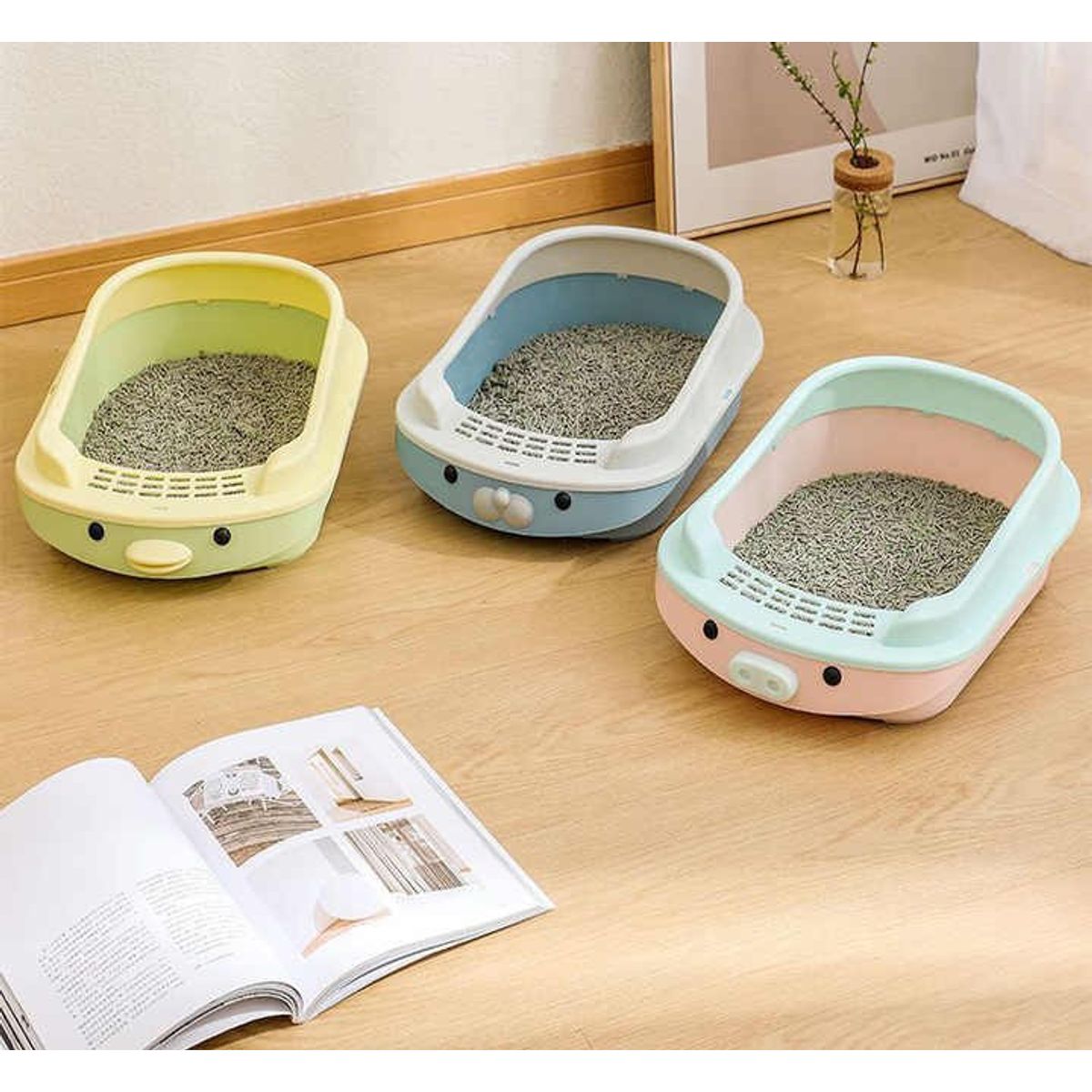 GENERICO - ARENERO SEMICERRADO PARA GATOS AZUL