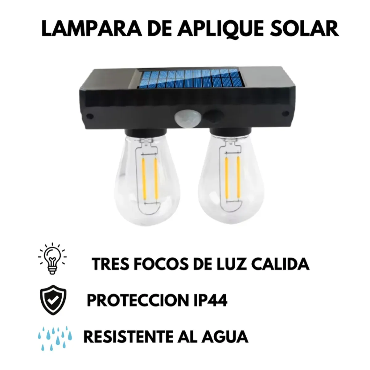 GENERICO - Kit 2 Foco Solar Doble Luz 2 en 1 Kit Reflector