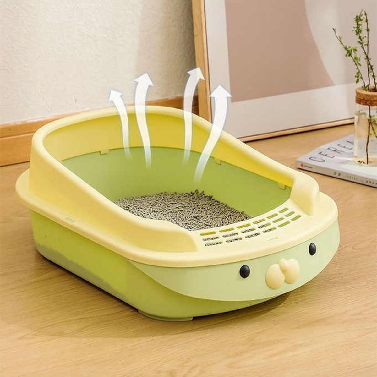 GENERICO - ARENERO SEMICERRADO PARA GATOS VERDE