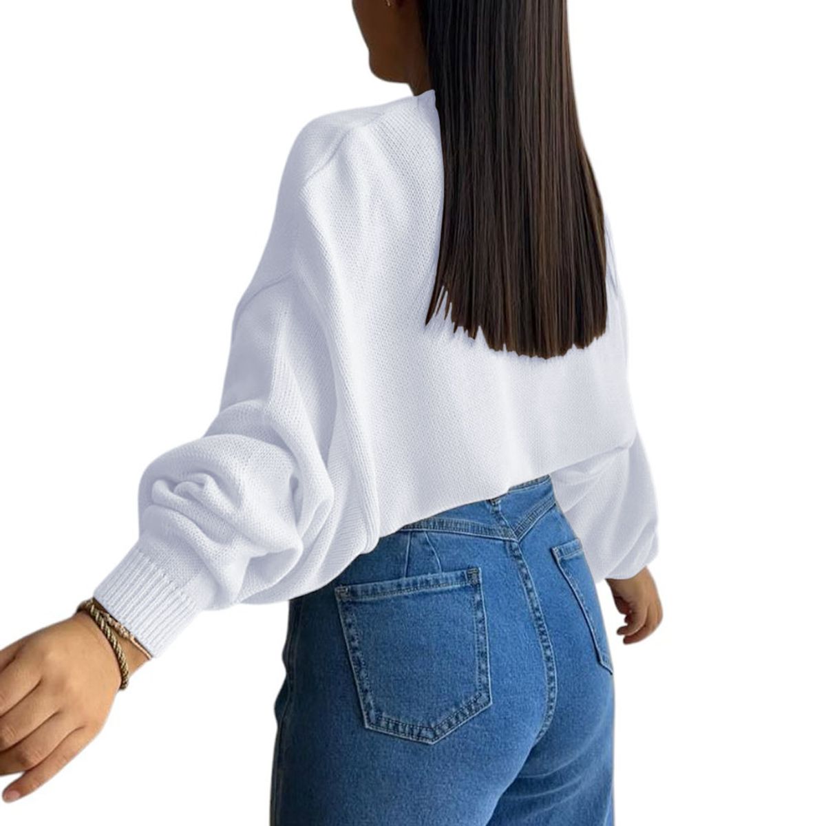 GENERICO - Sueter Mujer Hilo Cerada Mlarga 359G-25 Color Blanco