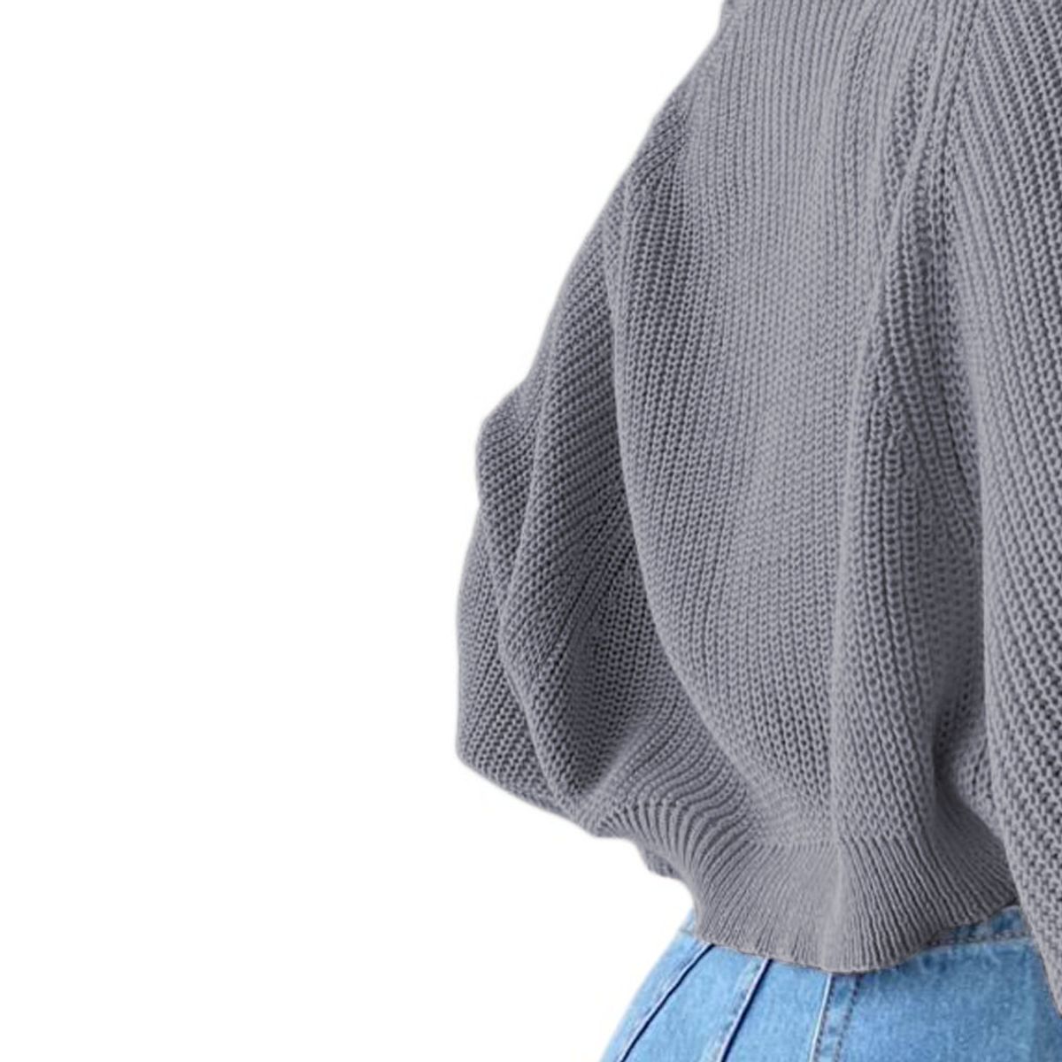 GENERICO - Sueter Mujer Hilo Mlarga Abierto 359G-21 Color Gris