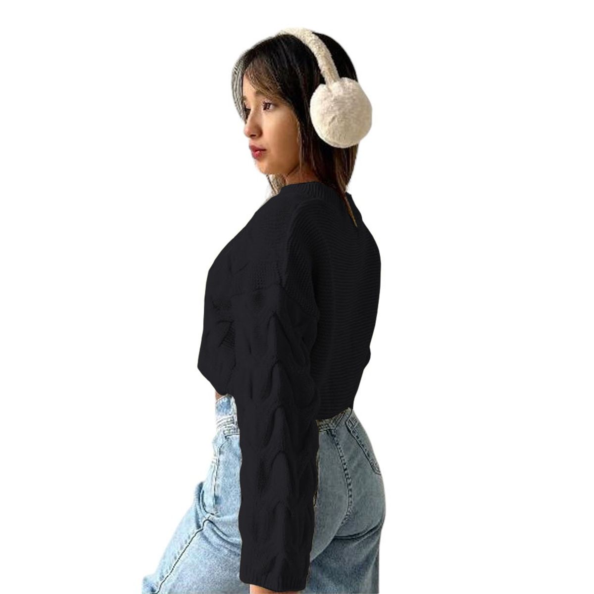 GENERICO - Chompa Mujer Hilo Clasico 359G-23 Color Negro