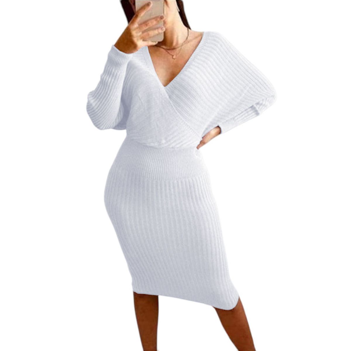 GENERICO - Vestido Mujer Hilo Cruzado Mlarga 359G-27 Color Blanco