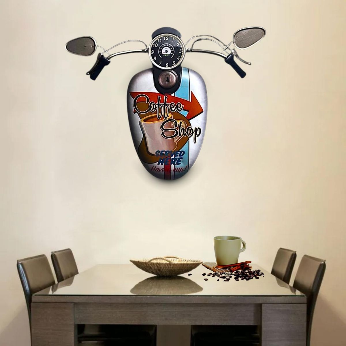 GENERICO - Adorno Para Pared Colección Metálico Tipo Moto