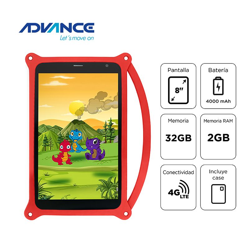 ADVANCE - Tablet Advance Intro TR8050 8" IPS Android 14 Go 2GB RAM 32GB ROM 4G Dual SIM