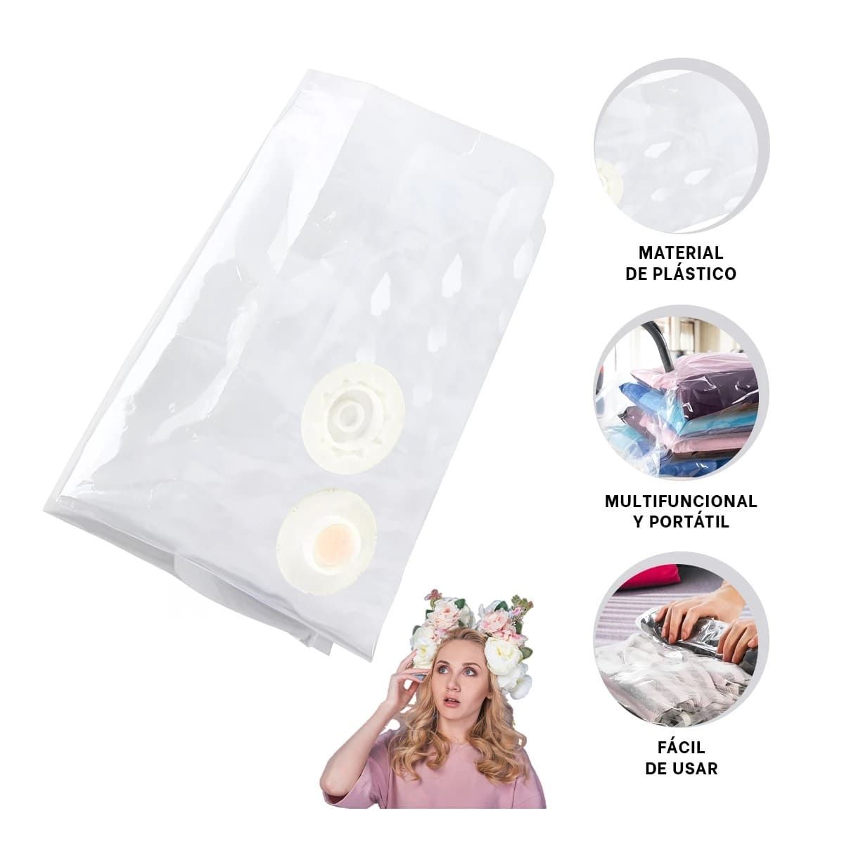 GENERICO - Pack4 Empaque Plastico y ligero 60cm x 80cm en Naranja