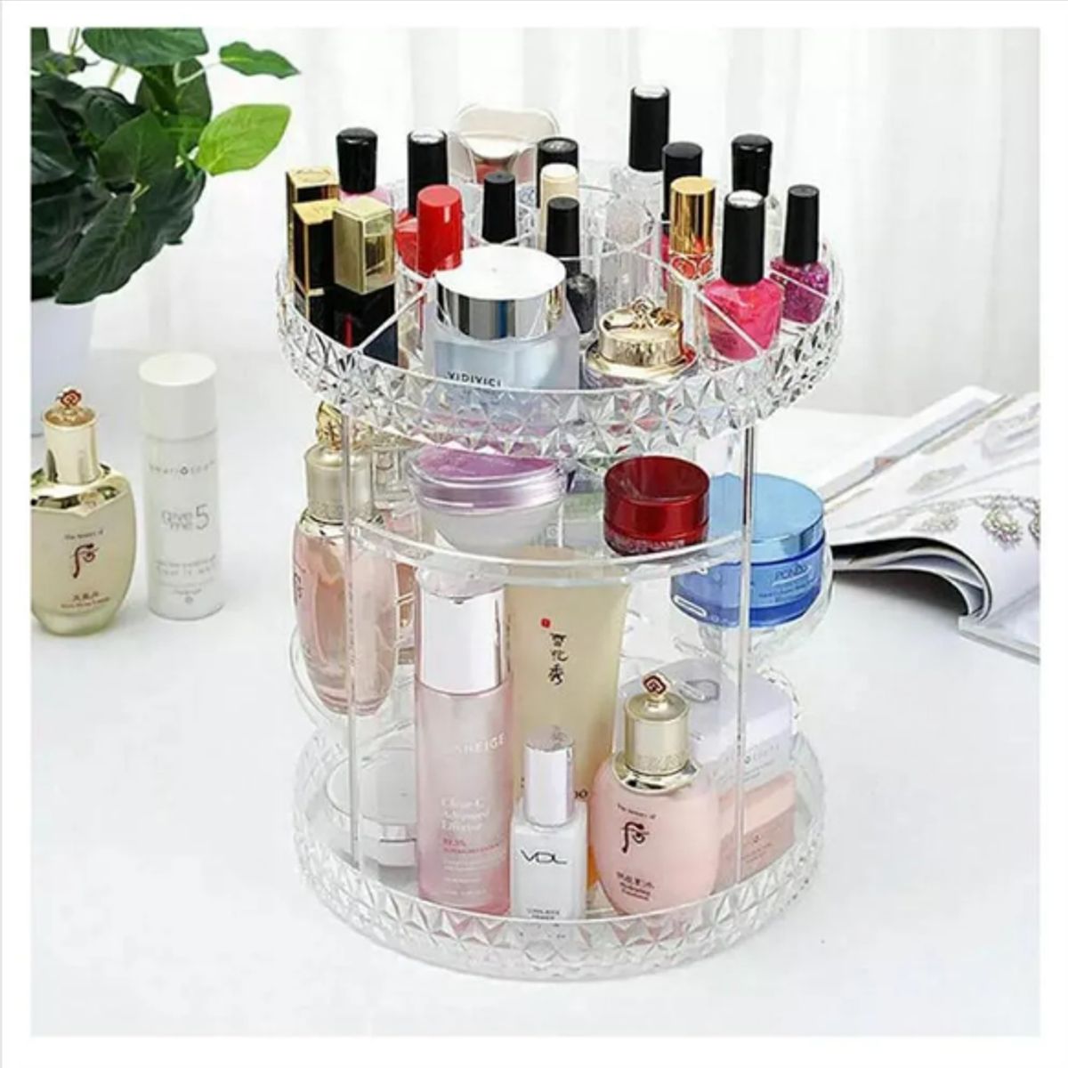 GENERICO - Organizador de maquillaje acrílico giratorio 360 grados