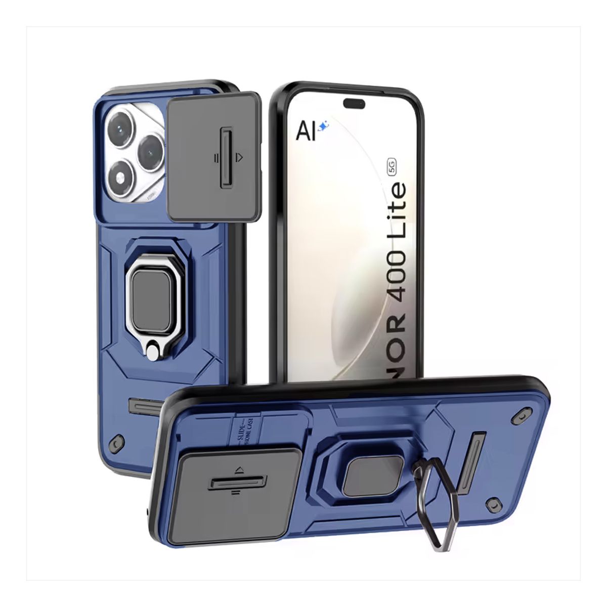 GENERICO - Case Funda Antishock para HONOR 400 LITE - Protector Cámara Azul