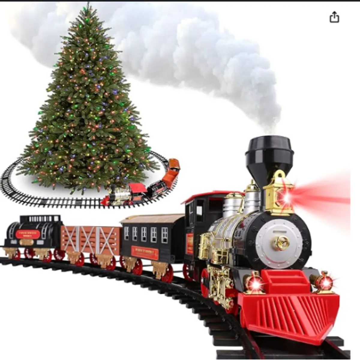 GENERICO - TREN NAVIDEÑO CON LIGHT SMOKE SONIDO GRANDE +RIELES A1