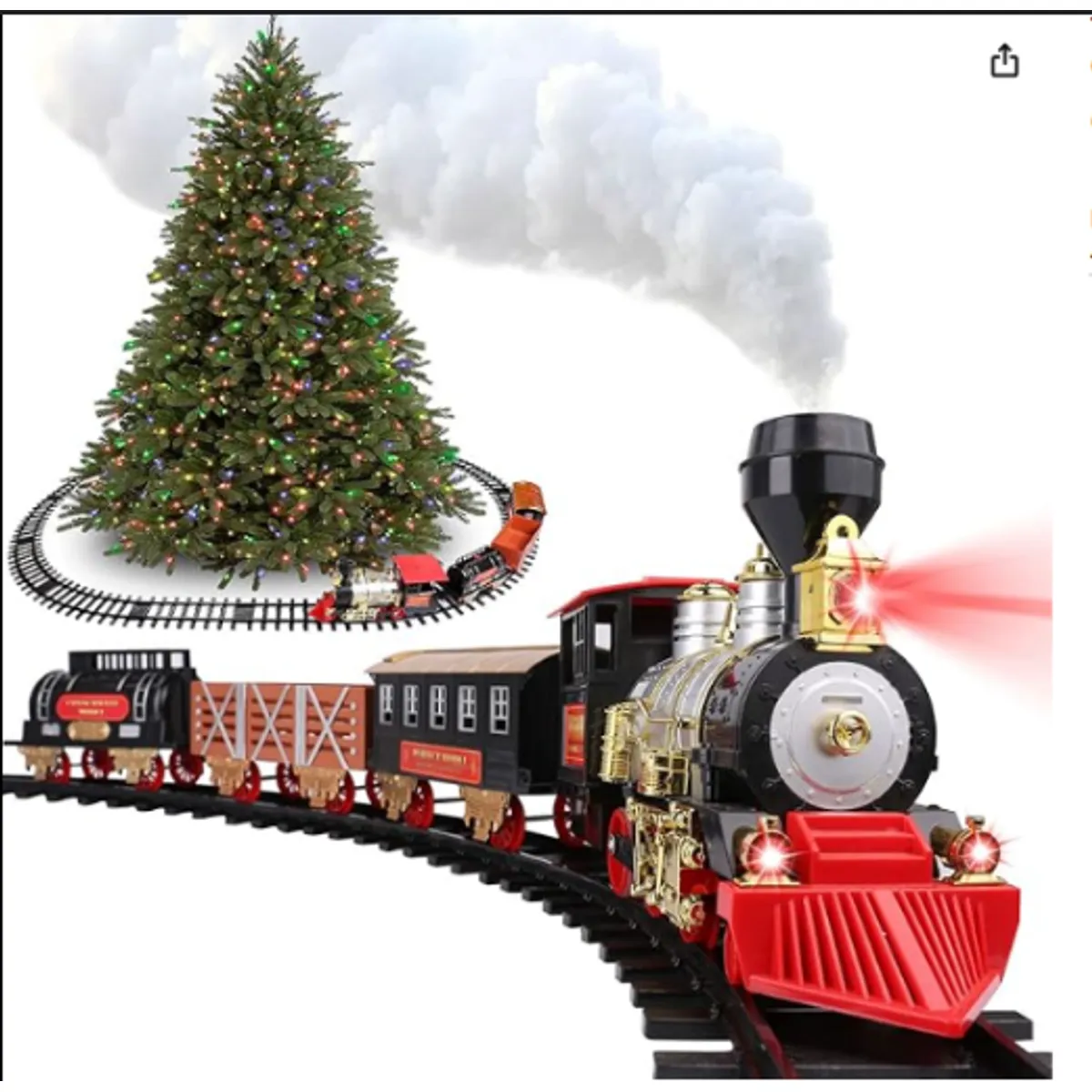 GENERICO - TREN NAVIDEÑO CON LIGHT SMOKE SONIDO GRANDE +RIELES A1