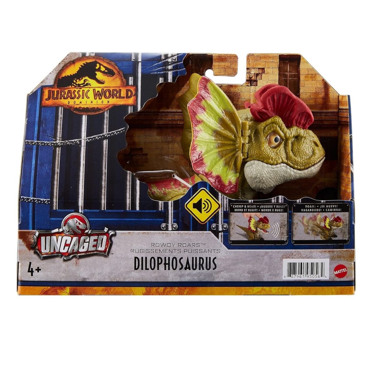 JURASSIC WORLD - Figura Dilophosaurus Mordida y Rugido
