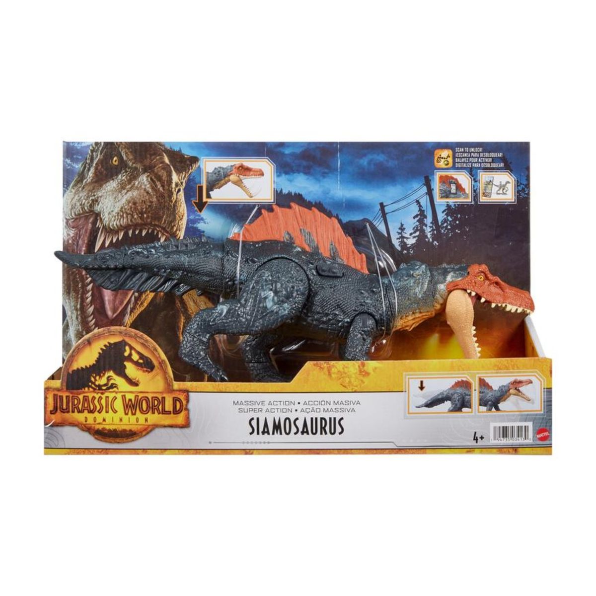 JURASSIC WORLD - Figura Dinosaurio Siamosaurus Acción Masiva