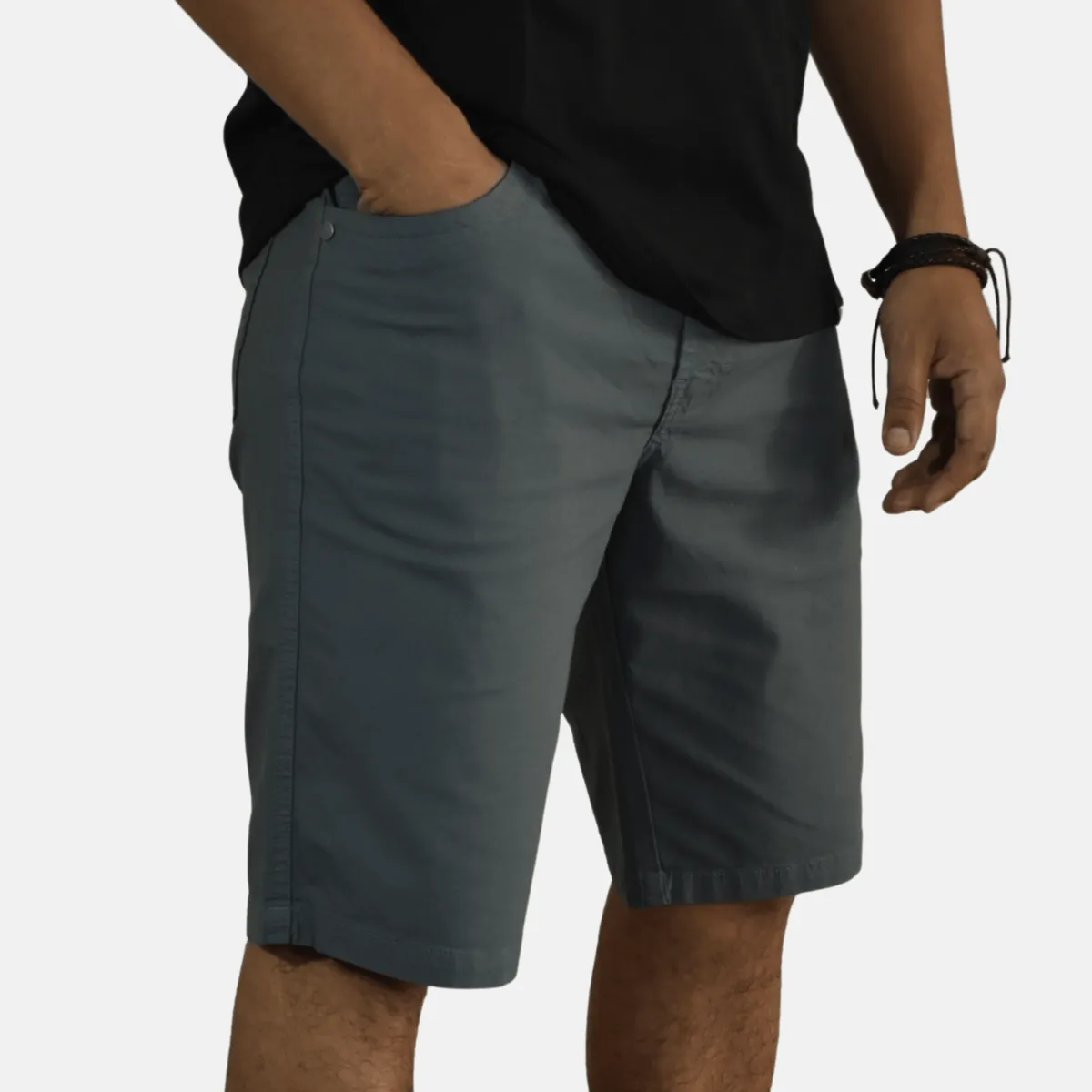 YONISTERS CLOTHING - Short Drill Clásico Yonisters Clothing Plomo