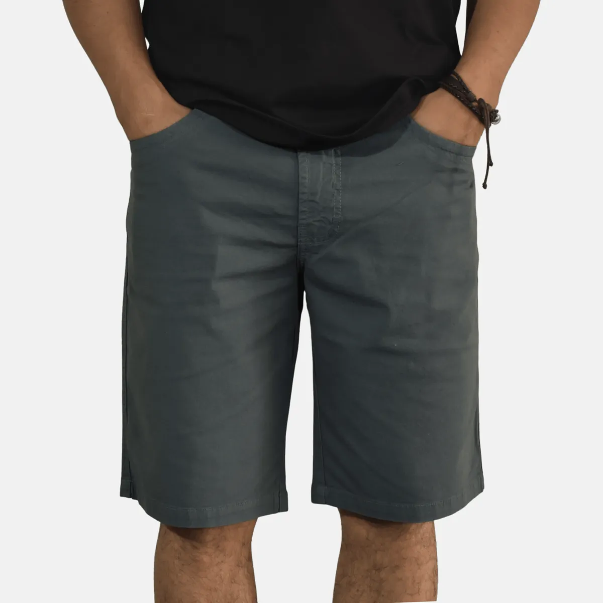 YONISTERS CLOTHING - Short Drill Clásico Yonisters Clothing Plomo