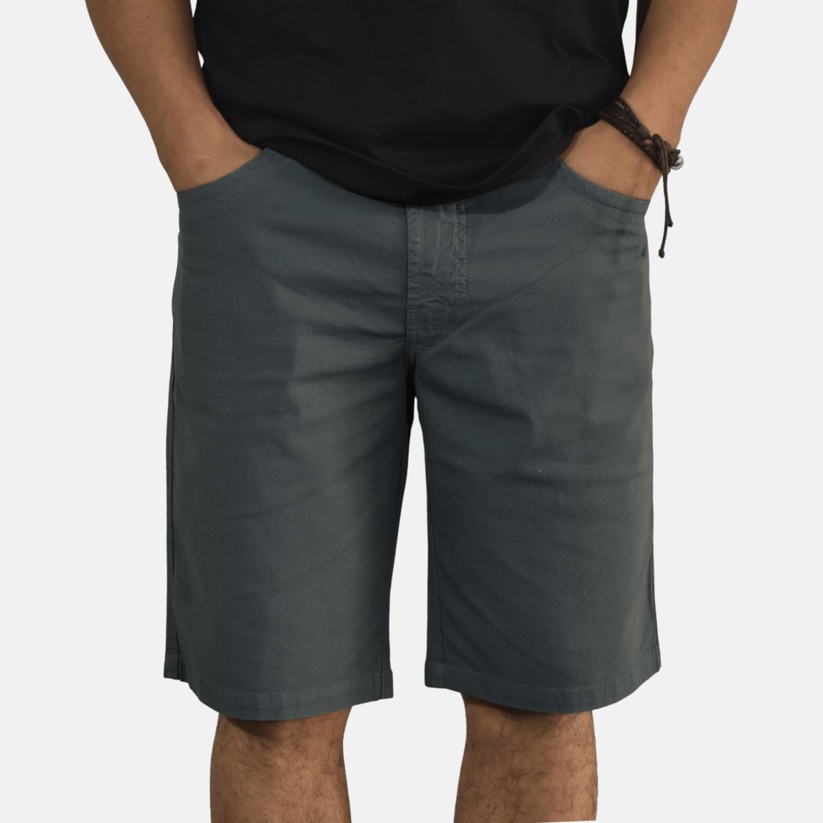 YONISTERS CLOTHING - Short Drill Clásico Yonisters Clothing Plomo