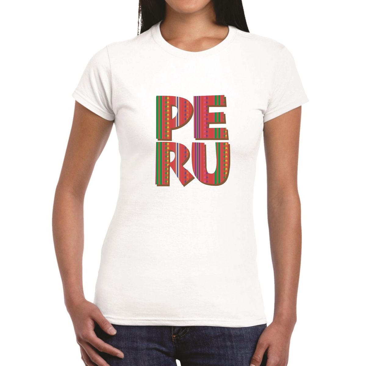 GENERICO - Polo mujer diseño PERÚ - Nathalie Love It - Blanco