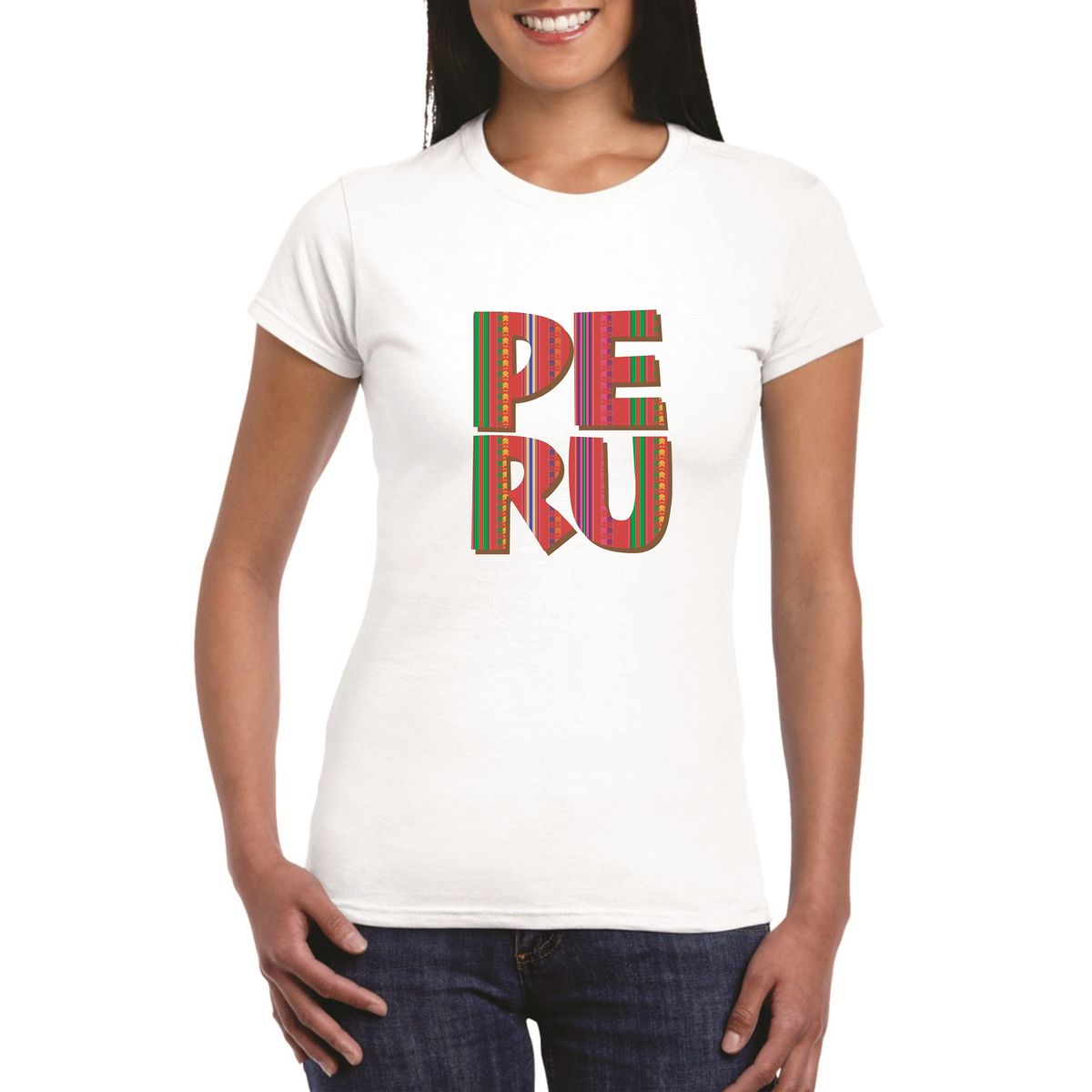GENERICO - Polo mujer diseño PERÚ - Nathalie Love It - Blanco