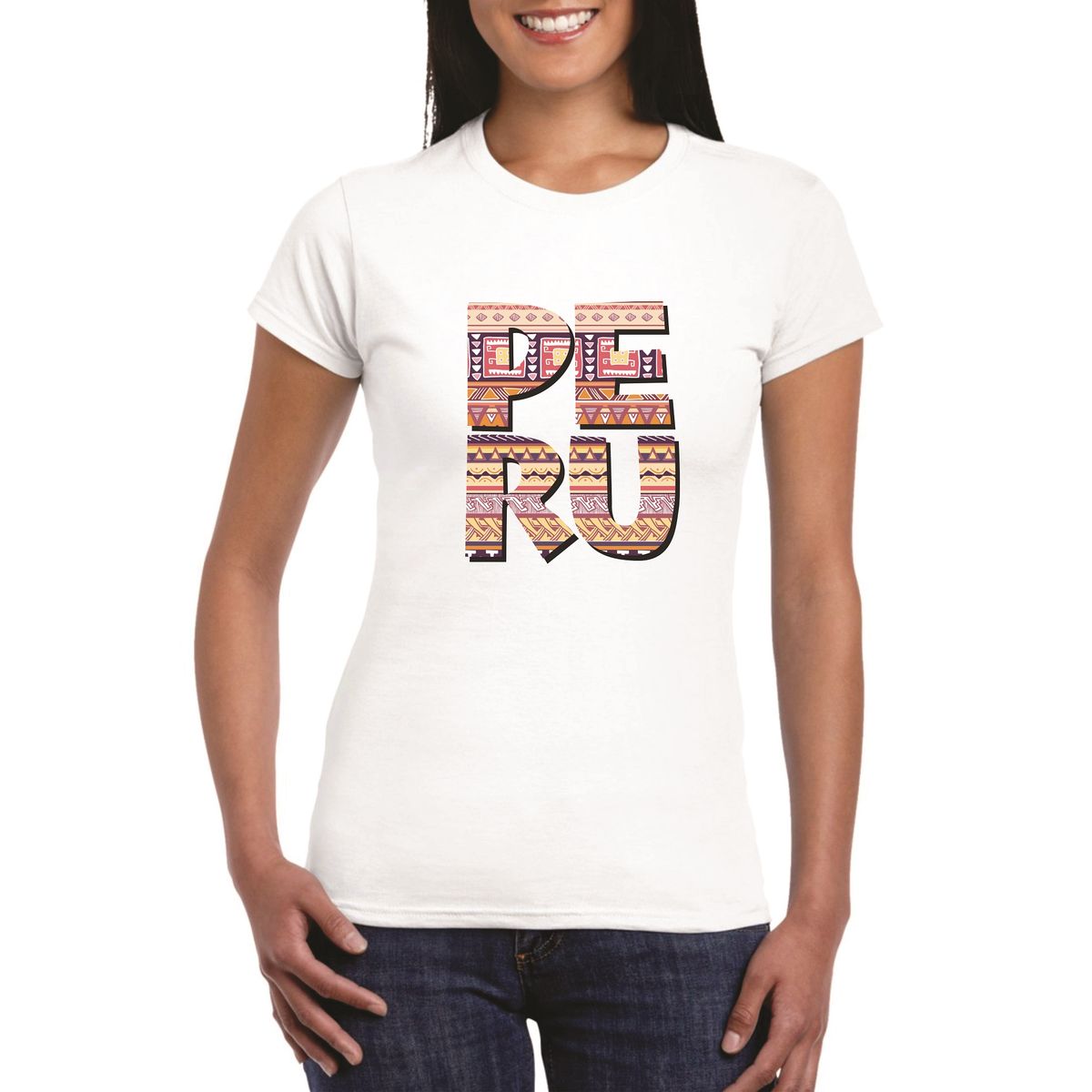 GENERICO - Polo mujer diseño PERÚ - Blanco