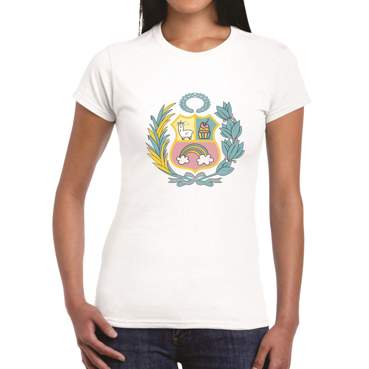 GENERICO - Polo mujer diseño escudo DULCE - Blanco