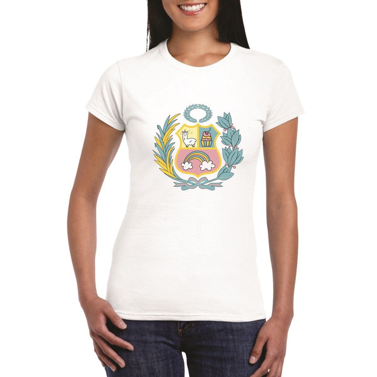 GENERICO - Polo mujer diseño escudo DULCE - Blanco