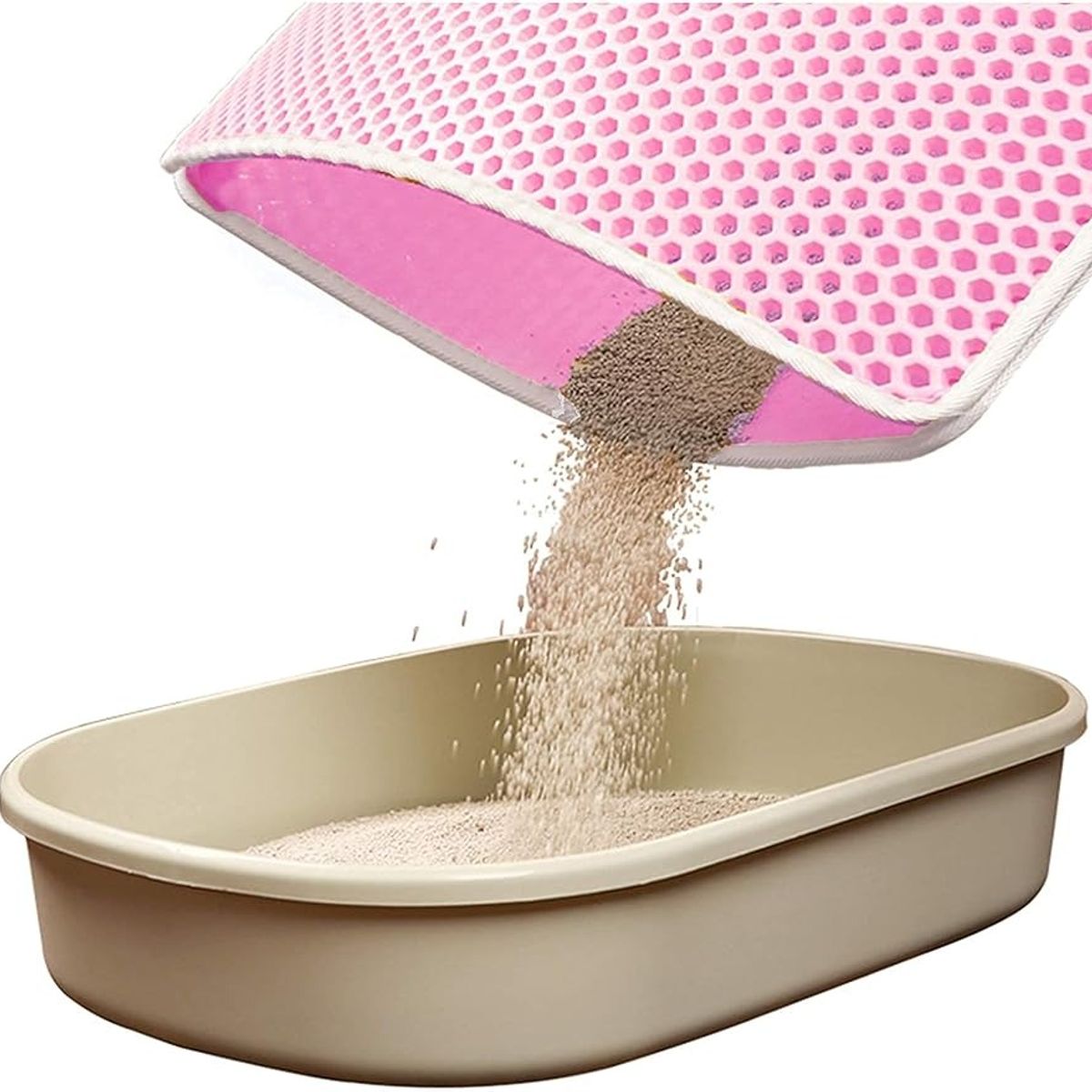 GENERICO - TAPETE PARA SALIDA DE ARENERO GATO ROSA